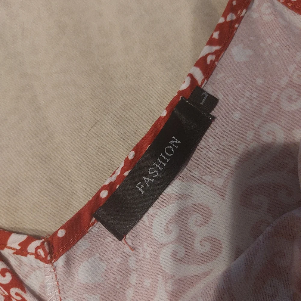 Red Patterned Women's Top - Picture 3 of 3